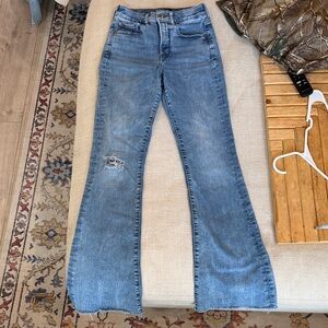 Express Denim Flare Jeans in Light Blue